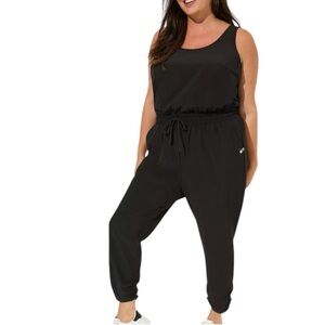 TORRID Romper Stretch Woven Active Black Jumpsuit Surplice Back Sleeveless 2X